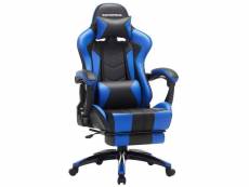 Fauteuil gamer chaise gaming siège de bureau ergonomique repose-pieds télescopique dossier réglable de 90° à 135° accoudoirs synchronisés charge 150 k