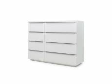 Grande commode 8 tiroirs en bois blanc millimy 9005098059