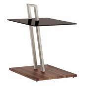 Haku Möbel Table D'Appoint, Mdf, Aspect Acier Inoxydable Noyer, L 35 X P 45 X H 67 cm
