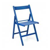 Iperbriko - Chaise pliante en hêtre bleu de haute