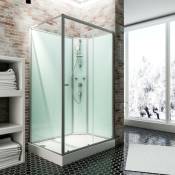 Jamais utilisé ]- Cabine de douche intégrale avec porte coulissante, verre 5 mm, Cabine de douche complète Ibiza Schulte 90 x 140 cm, paroi latérale