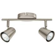 Lampe à taches Travale-SD GU10 2x5W en acier nickel-matt l: 28,5 cm b: 6,5 cm 3 niveaux dimmables