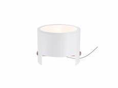Lampe de table cube wide 1x40w, blanc metal/wood