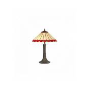 Lampe de table Tiffany Calais 2 Ampoules Rouge 40 Cm - Rouge