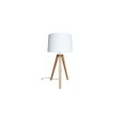 Lampe design en bois blanc