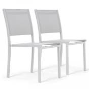 Lot de 2 chaises de jardin aluminium et textilène