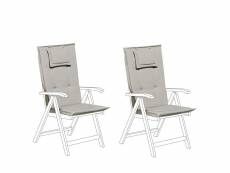 Lot de 2 coussins en tissu gris et beige pour chaises de jardin toscana/java 227916