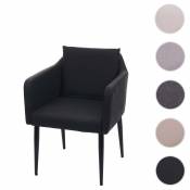 Mendler Chaise de salle à manger HWC-H93, chaise de cuisine chaise longue ~ similicuir noir
