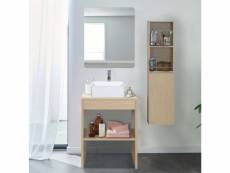 Meuble de salle de bain 60 cm vollo avec colonne, miroir et vasque