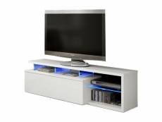 Meuble tv avec led coloris blanc brillant - 43 x 150