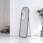 Miroir sur Pied 140 x 40 cm, Miroir Pleine Longueur avec cadre en aluminium pour Salon, Chambre, Vestiaire, Noir - Emke