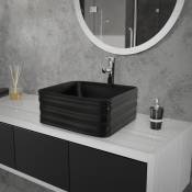Ml-design - Lavabo en Céramique Noir Mat, 39 x 39 x 15 cm, Carré, Vasque à Poser sur Plan de Toilette, Lave-Mains Évier pour la Salle de Bain / wc