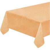 Nappe de Cuisine AntiTaches Plastifié Bordée Couverture de Table Couleur Unie Pastel Orange - Rond diam.155 cm