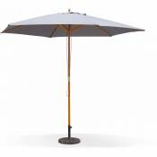 Parasol droit rond en bois 3m - Cabourg Gris - mât