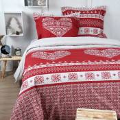 Parure de lit au style montagne chic - Rouge - 240 x 220 cm