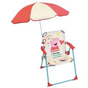 Peppa Pig Chaise pliante camping avec parasol - H.38.5