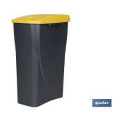 Poubelle jaune pour recycler du plastique et des emballages Trois dimensions et capacités différentes