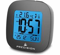 Precision Radio-pilotée LCD rétroéclairé Alarme Date Température Horloge.
