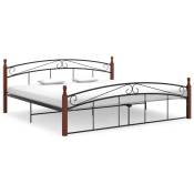 Prolenta Premium - Maison du'Monde - Cadre de lit noir métal bois de chêne massif