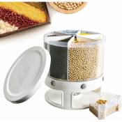 Senderpick - Distributeur de céréales 6 en 1 - Distributeur de riz - Boîtes de conservation - Distributeur de céréales avec verre doseur pour farine,
