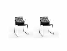 Set 2 fauteuil luge wire - resol - noir - acier peint, fibre de verre, polypropylène 560x520x790mm