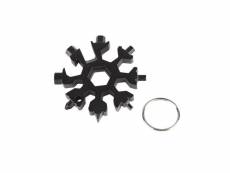 Shop-story - snowflake black : porte-clés multifonctions 18-en-1 en acier inoxydable