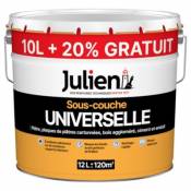 Sous-couche universelle pour plâtre aggloméré ciment et enduit Julien mat blanc 10L + 20% gratuit