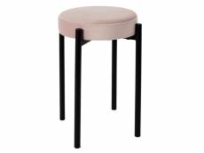 Stack - tabouret empilable rond velours rose