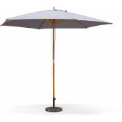 Sweeek - Parasol droit rond en bois 3m - Cabourg Gris