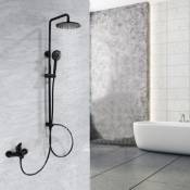 Système de douche séparable noir robinet de baignoire cascade robinet de douche douche 2 fonctions douchette douche de tête en acier inoxydable tige