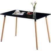 Table à Manger Rectangulaire en Bois - Style Scandinave Simple à Quatre Pieds - 110 x 70 x 73 cm - Noir