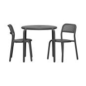 Table bistrot et 2 chaises en aluminium anthracite