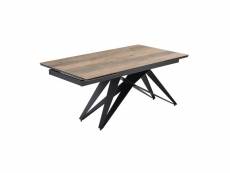 Table extensible 160-240 cm céramique effet bois pied géométrique - texas 03 65087488_65087501