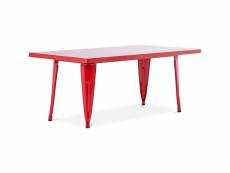 Table rectangulaire pour enfants - design industriel - 120cm - stylix rouge