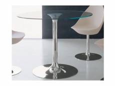 Table repas armony en verre et acier chromé, 120 x