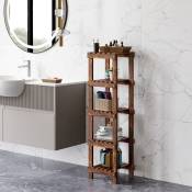 Tagère de salle de bain Kinnula bois de pin 110 x 30 x 30 cm bois foncé
