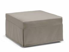 Talamo italia pouf flash bed, 100% made in italy, pouf convertible en lit pliant simple, pouf en tissu de salon, cm 80x80h45, couleur taupe 8052773250