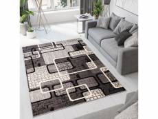 Tapiso dream tapis moderne rectangles pierres gris
