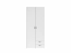 Varia armoire de chambre 2 portes decor blanc l81 cm