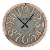 VERSA Horloge en bois et métal Grand hotel 60 cm