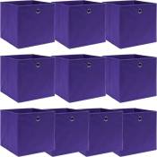 Vidaxl - Boîtes de rangement 10 pcs Violet 32x32x32 cm Tissu