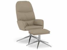 Vidaxl chaise de relaxation avec tabouret gris clair