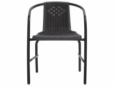 Vidaxl chaises de jardin 2 pcs plastique rotin et acier