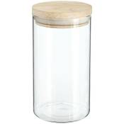 5five - bocal verre couvercle bois hermet 1l - Transparent