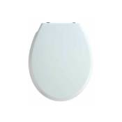 Abattant WC avec frein de chute easy close, fixation inox 'fix clip', Blanc, Duroplastique, Bilbao, 35 x 43,5 cm