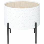 Altobuy - corally - Table d'Appoint Ronde Blanche avec