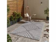 Berber - tapis extérieur/intérieur tissé plat - gris & crème 80 x 250 cm ARUBA802504902GREY