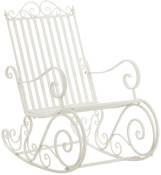 Chaise à bascule de jardin avec accoudoirs en métal