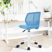 Chaise de bureau à roulettes Bleu - Hauteur d'assise