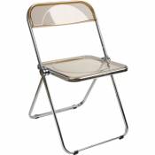 Chaises pliante, Chaise pliante en acrylique avec dossier de bureau à manger décontractée 464675cm,jaune clair